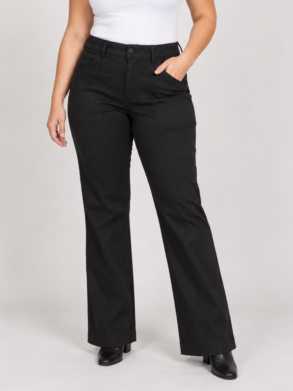 Isaac Mizrahi Live! Tall Stretch Twill Bootcut Pants Black Size 14T / A674060